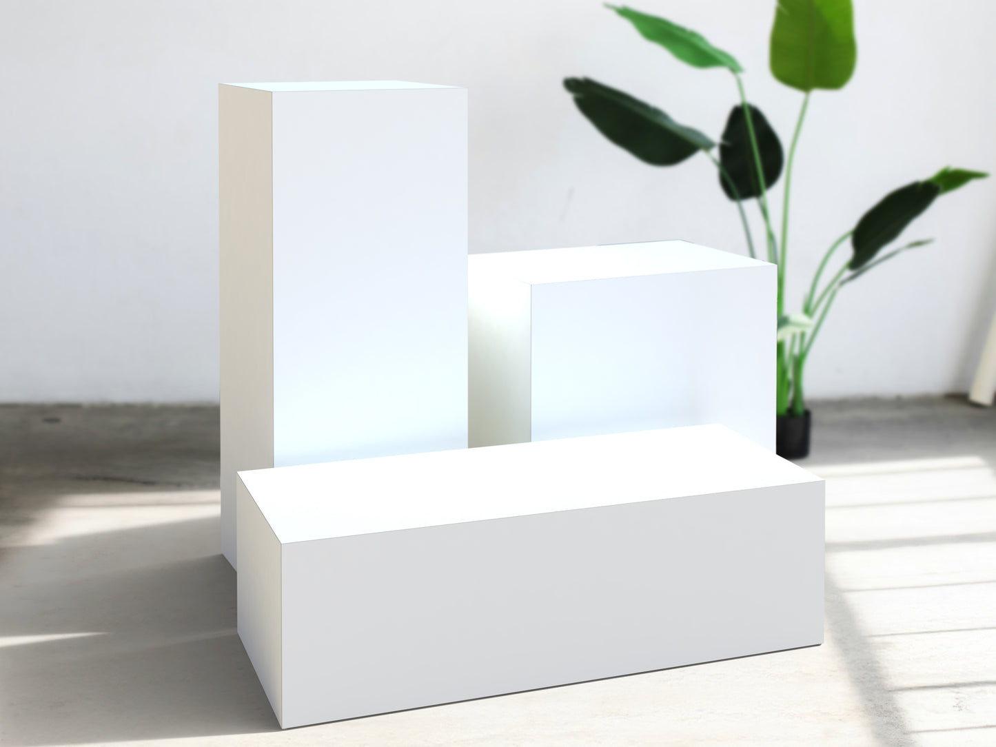 Houten Sokkel / Zuil op Maat – Wit – Voor Beurs & Showroom