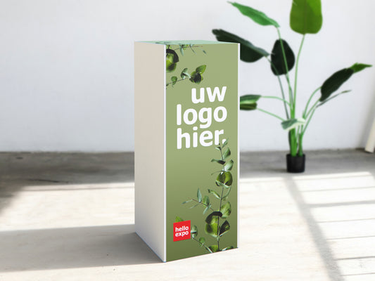 Bedrukte Houten Sokkel – Zuil of Pilaar – Voor beurs & Winkel