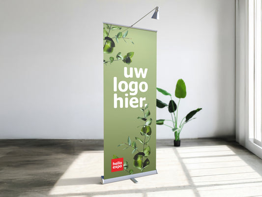 Roll-up Banner – Aluminium – Inklapbaar – Met Lampje - Voor Beurs & Presentatie