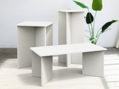 Compacte Houten Sokkel op Maat - Wit - Displayzuil voor Beurs & Winkel